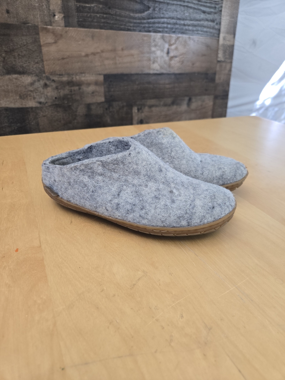Glerups Wool Slippers with Rubber Sole, Women's Size EU 36 / US 6